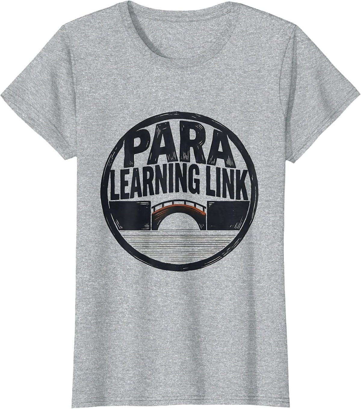 Para Learning Link Linocut Teacher's Aide Appreciation Badge T-Shirt - Heather Grey