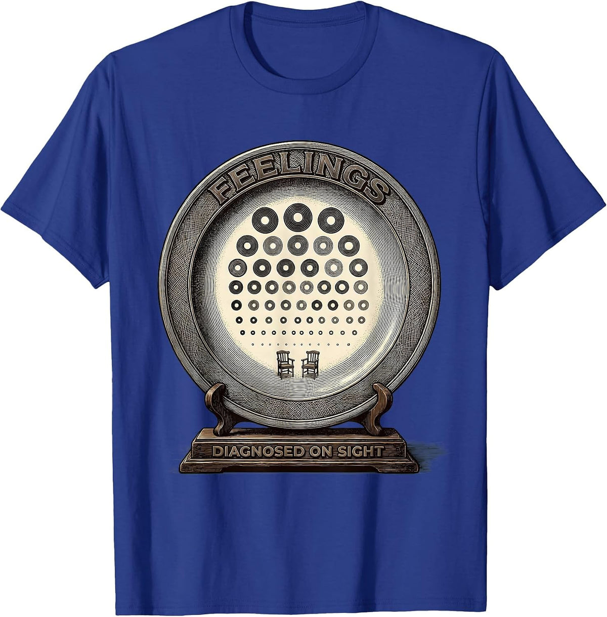 Men's Feelings, Diagnosed On Sight Groovy Retro School Counselor T-Shirt - Royal Blue