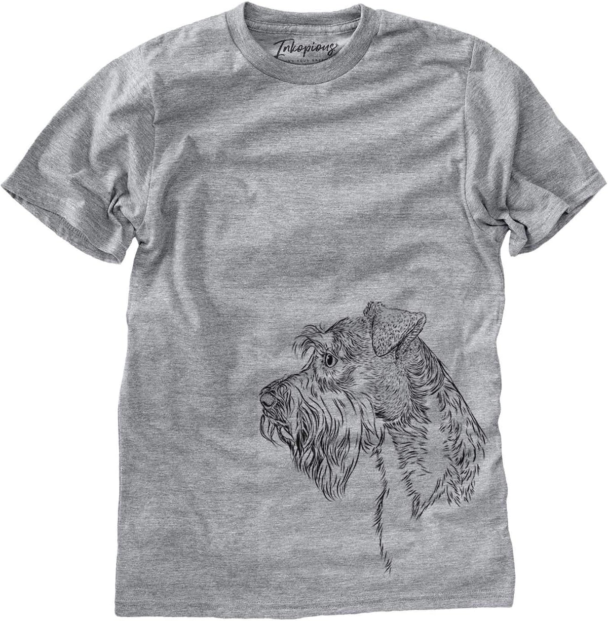 Inkopious Mini Schnauzer Profile Triblend T-Shirt - Unisex Grey Crew Neck