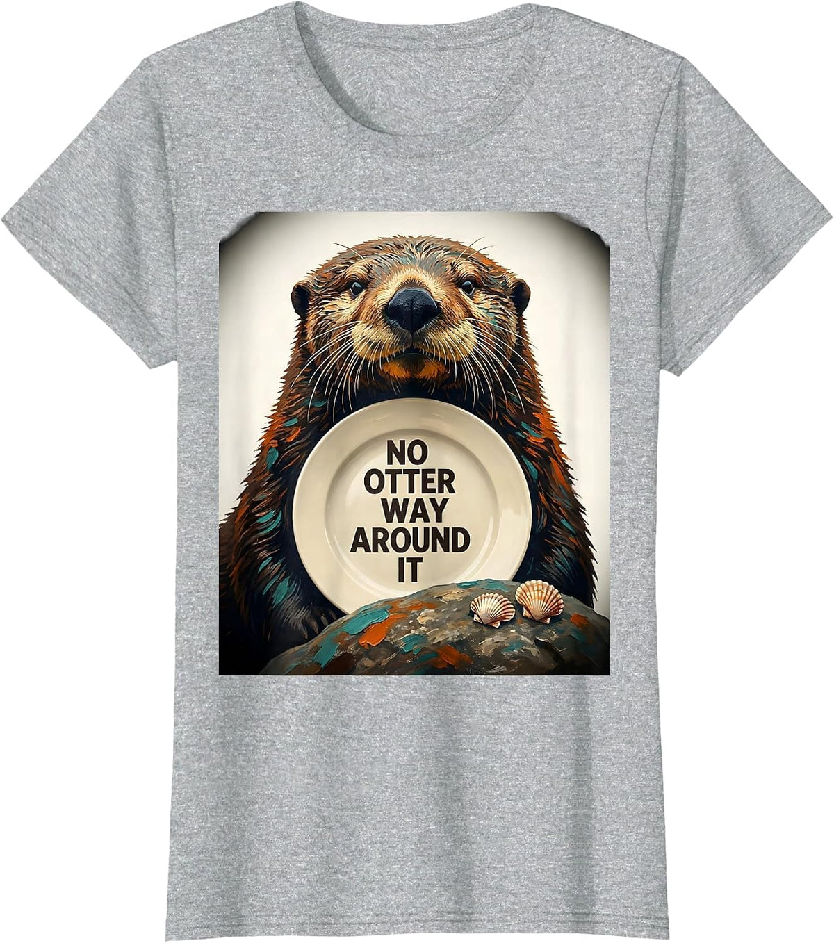 No Otter Way Around It Funny Otter Lover Gift For Kids Teens T-Shirt - Heather Grey