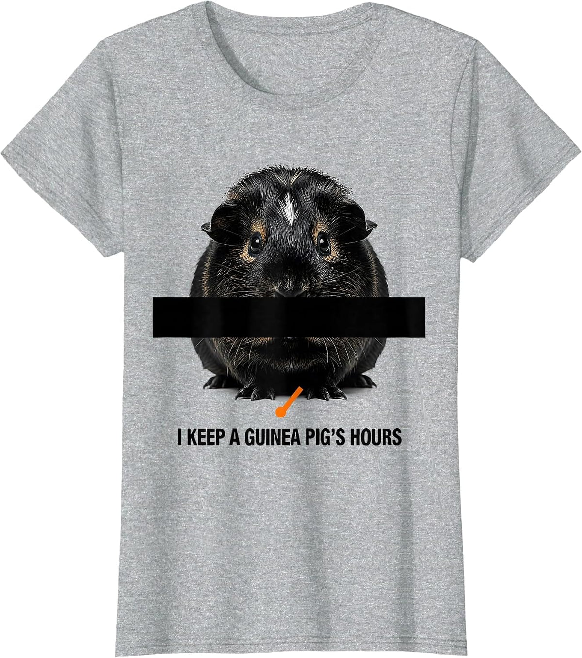 Women's I Keep A Guinea Pig's Hours Funny Cavy Lover Pet Owner T-Shirt - Heather Grey