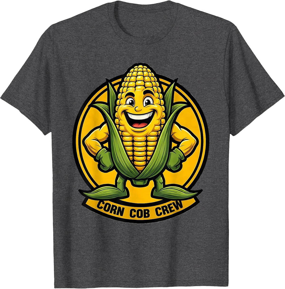 Corn Cob Crew Funny Corn Lover Farming Humor T-Shirt - Dark Heather Grey