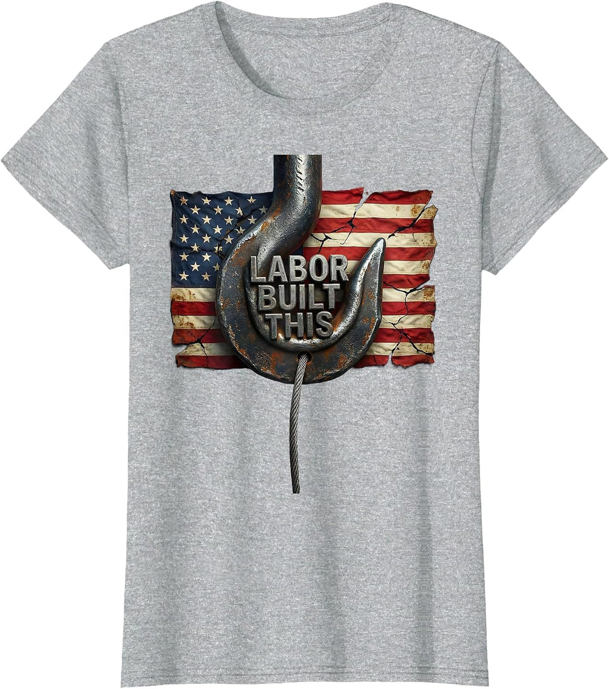 Labor Built This Vintage Handyman Blue Collar Pride T-Shirt - Heather Grey