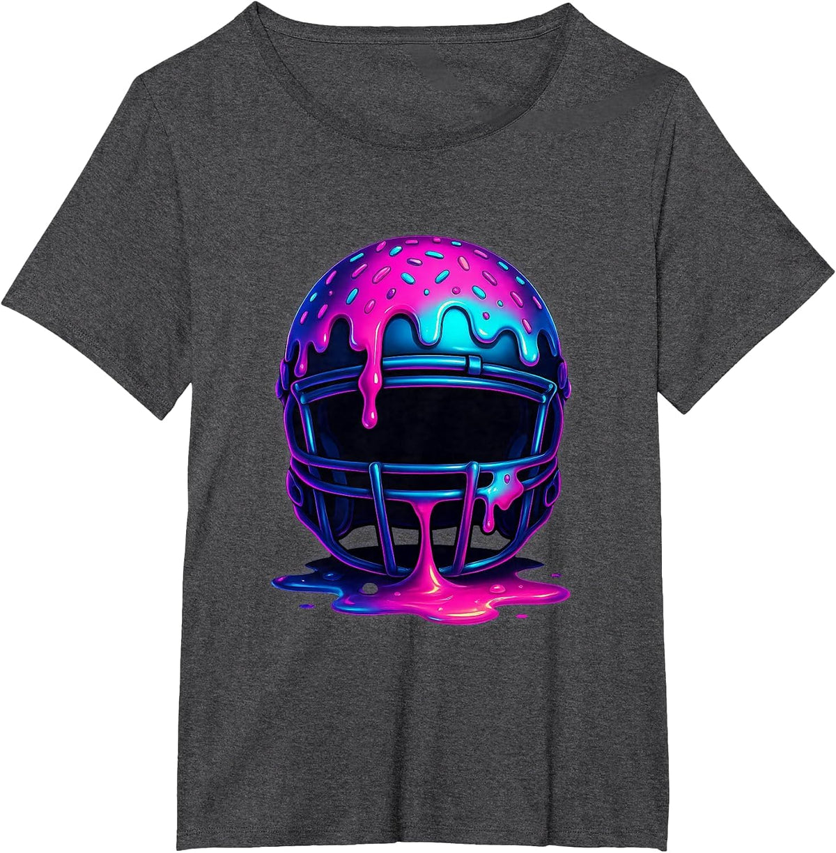 Football Drip Ice Cream Sprinkles for Lineman WR QB RB Men T-Shirt - Dark Heather Grey