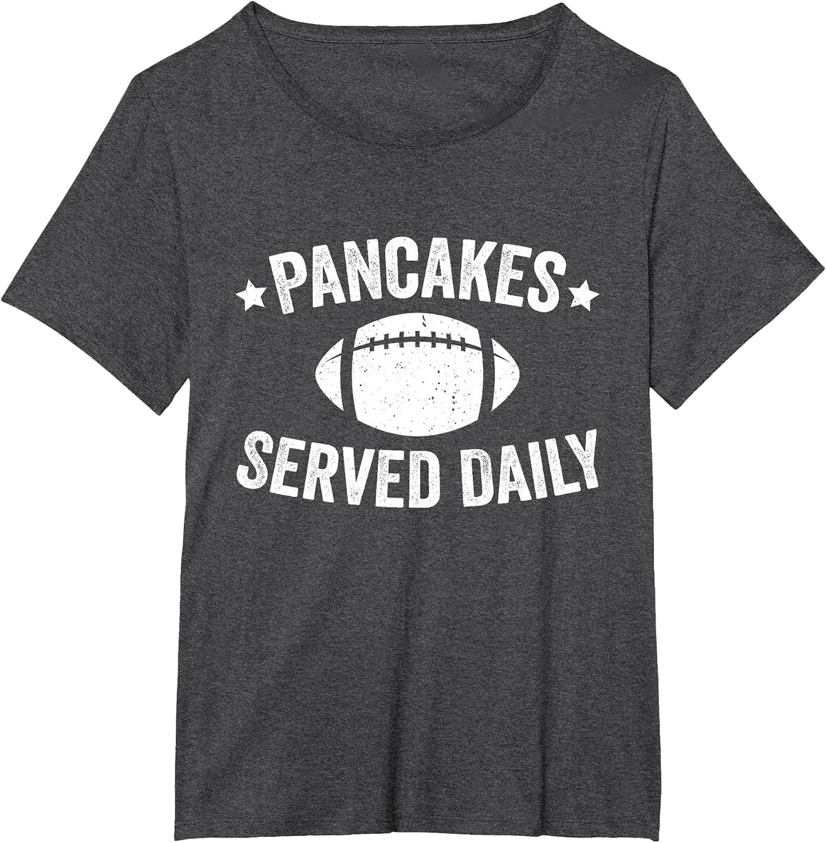Pancakes Served Daily Funny Football Offensive Lineman T-Shirt - Dark Heather Grey