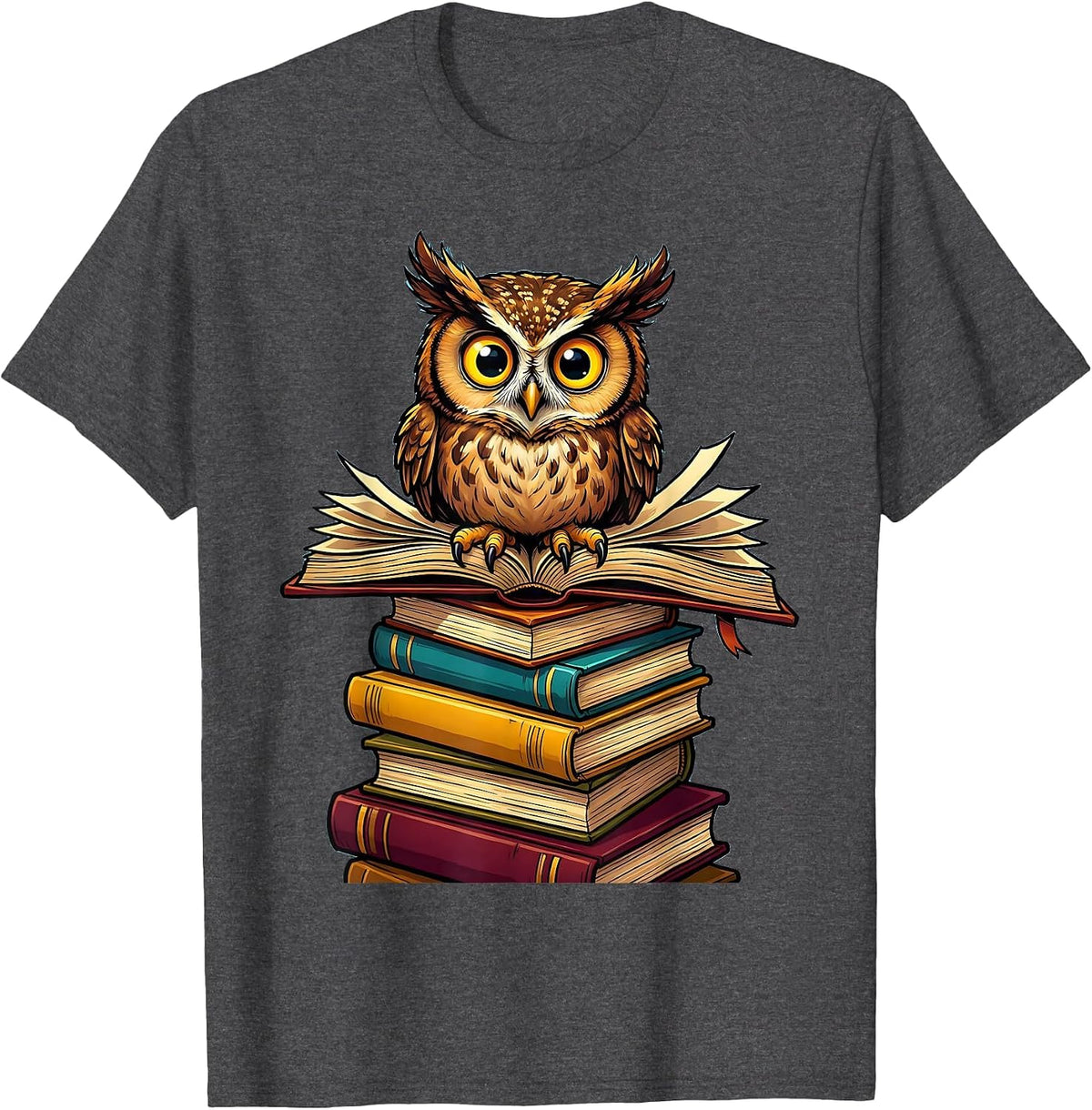 Owl on Books Celebrate Minds of All Kinds T-Shirt - Dark Heather Grey