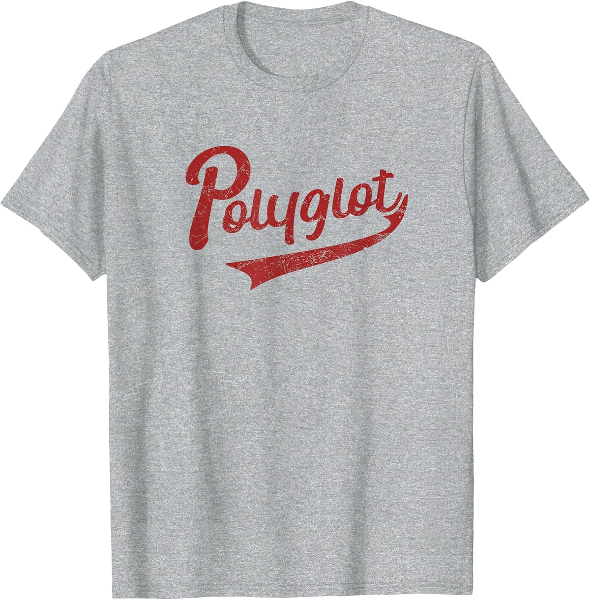 Polyglot Multilingual Linguist Language Expert Retro T-Shirt - Heather Grey