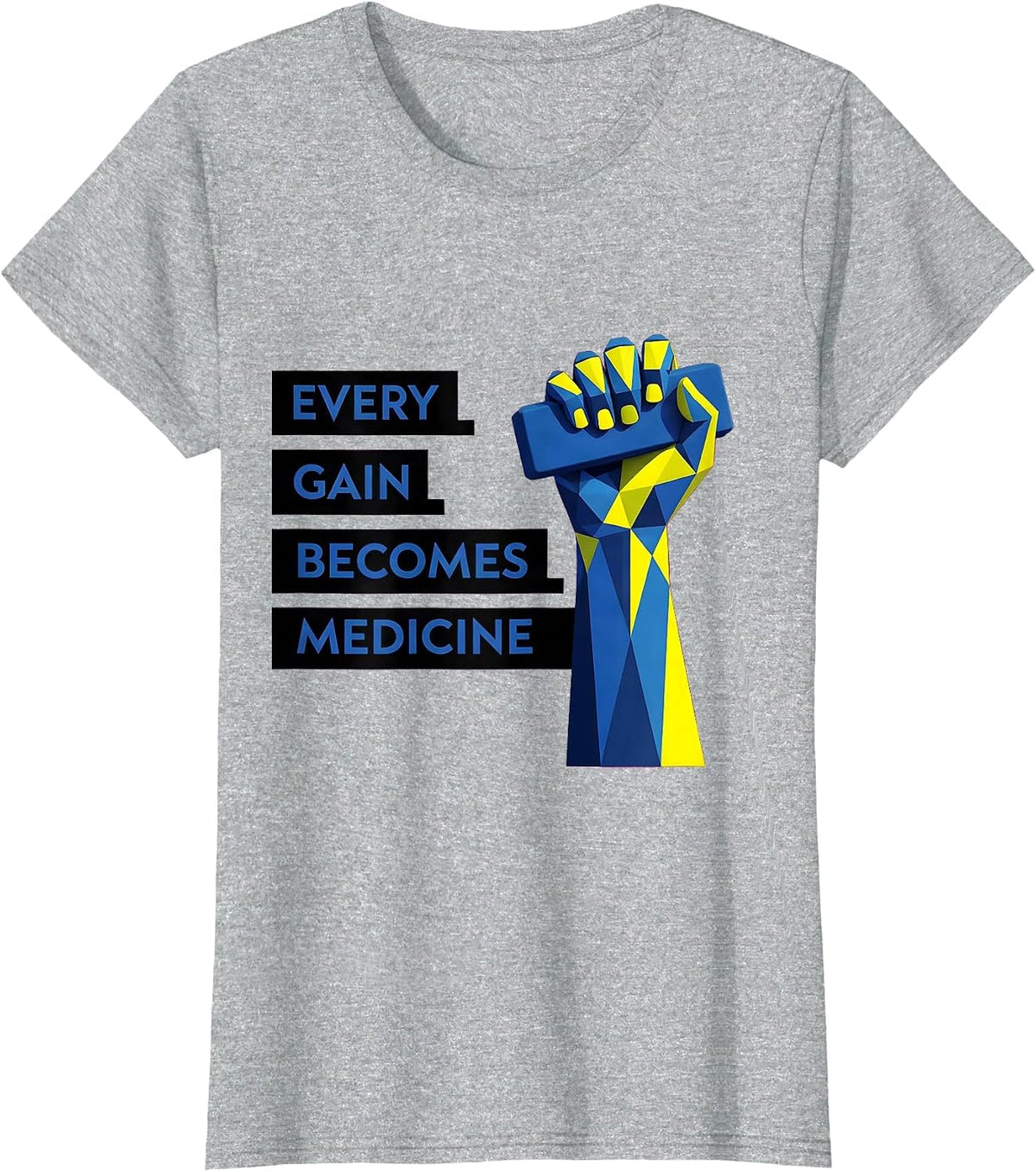 Every Gain Becomes Medicine Geometric Physical Therapy PT T-Shirt - Heather Grey