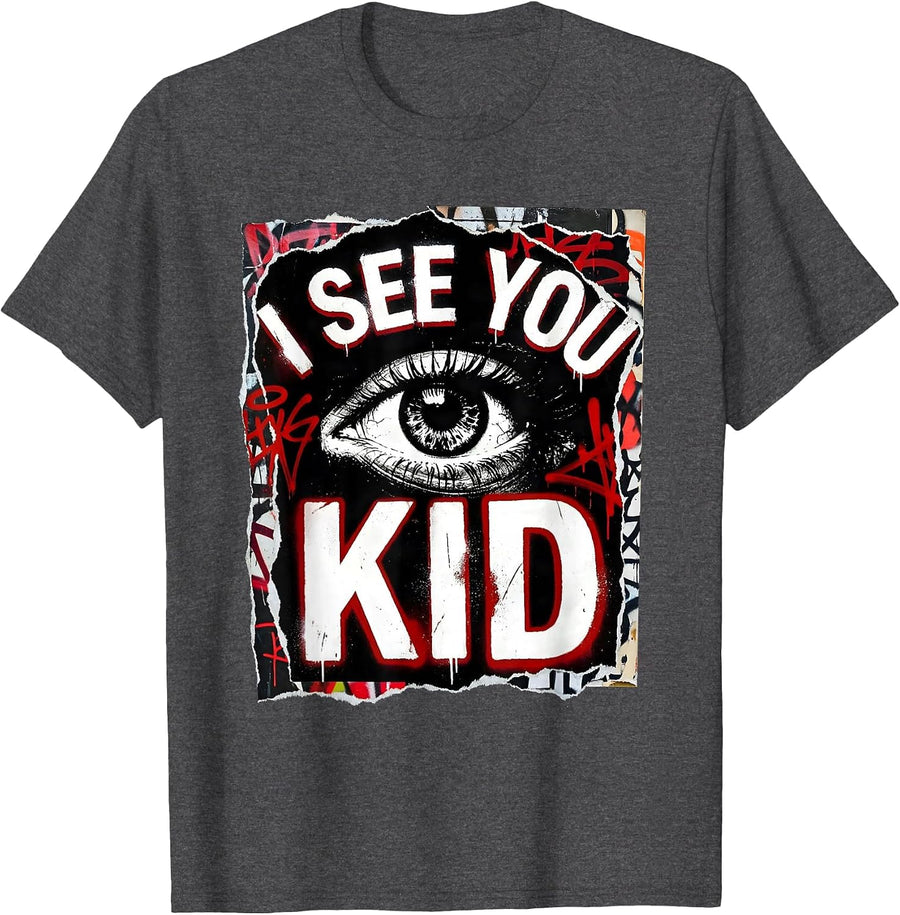 Men's I See You Kid School Counselor Design T-Shirt - Dark Heather Grey