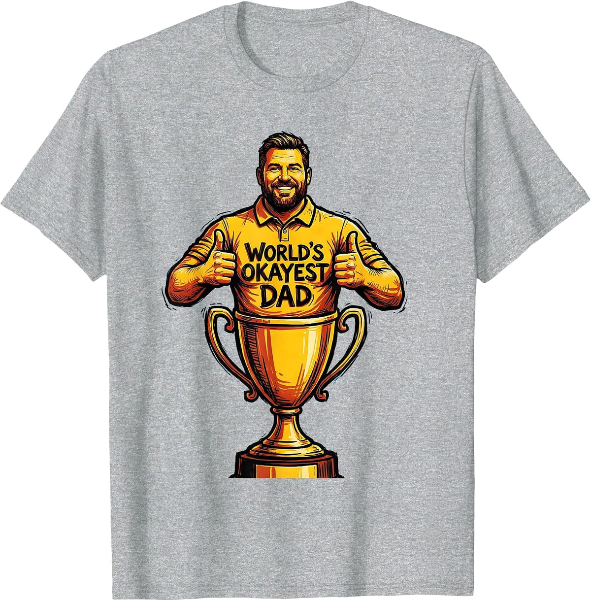Men's World's Okayest Dad Funny Father Design T-Shirt - Heather Grey