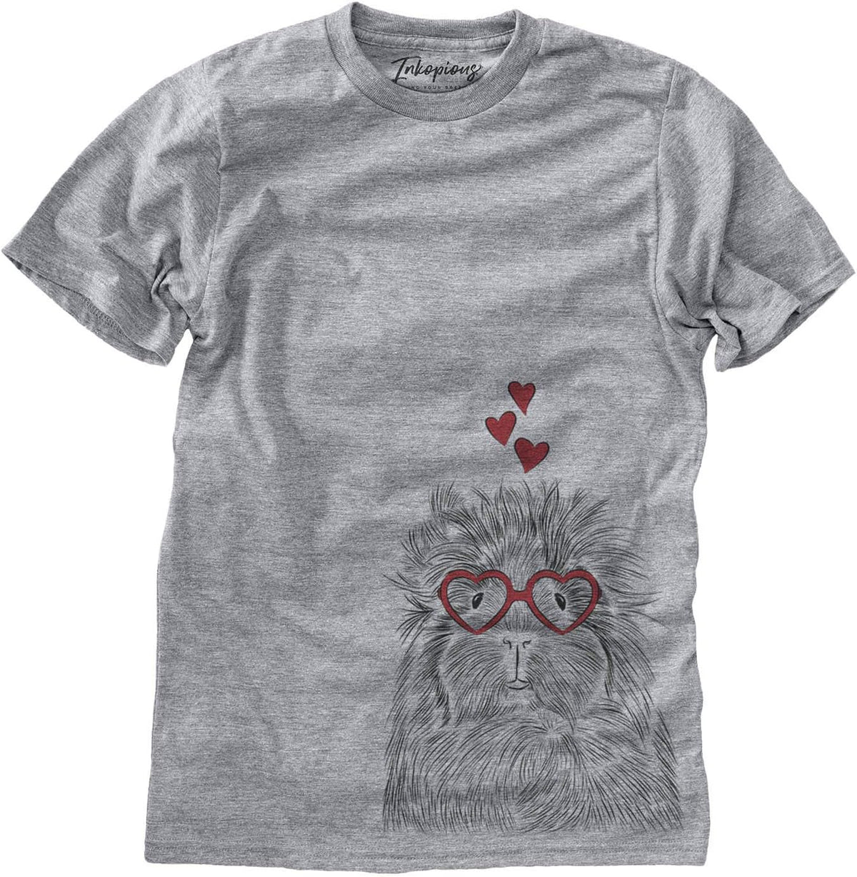 Valentine Rhino the Guinea Pig Triblend T-Shirt - Unisex Grey Crew Neck