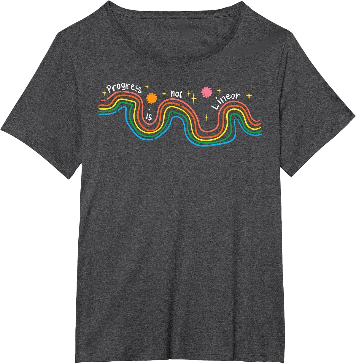Special Education Teacher Progress Not Linear Sped Women Men T-Shirt - Dark Heather Grey