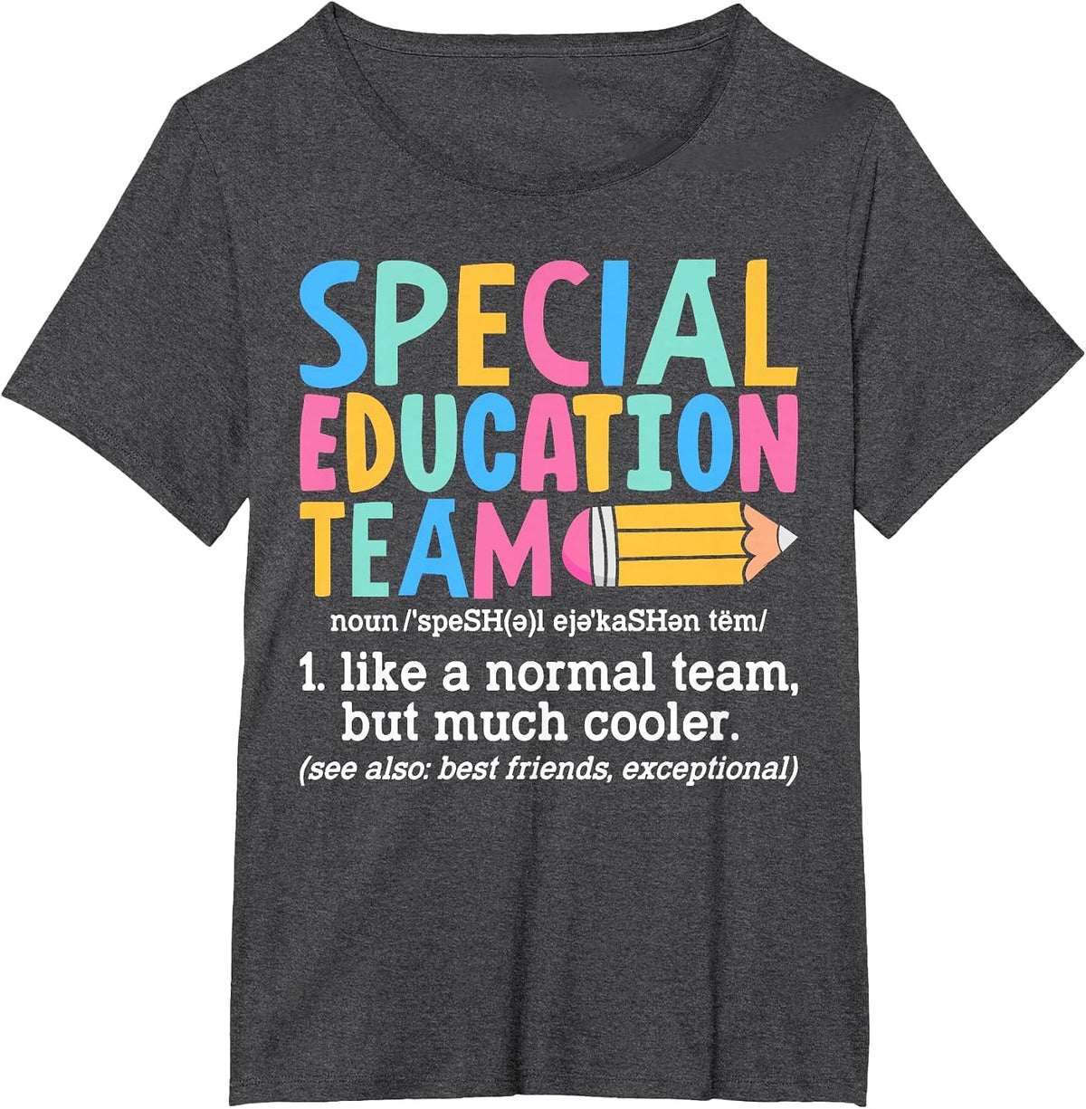 Special Education Team Definition Retro Ed Team Crew Teacher T-Shirt - Dark Heather Grey