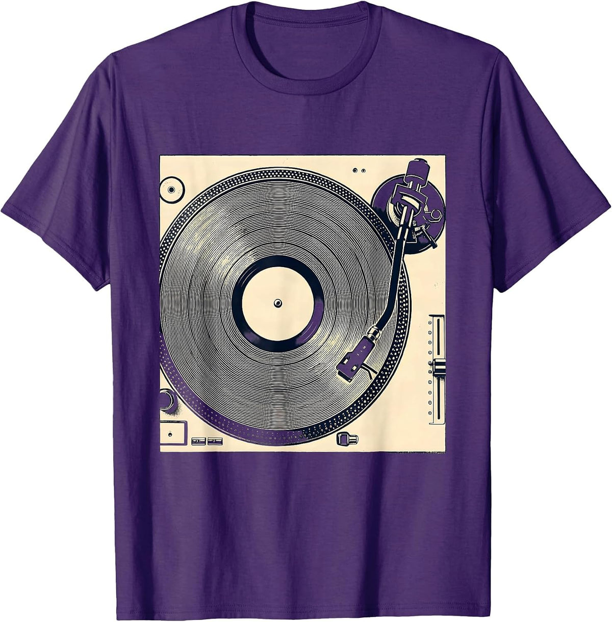 Vinyl Turntable Deck Record Collector Enthusiast Pride T-Shirt - Purple