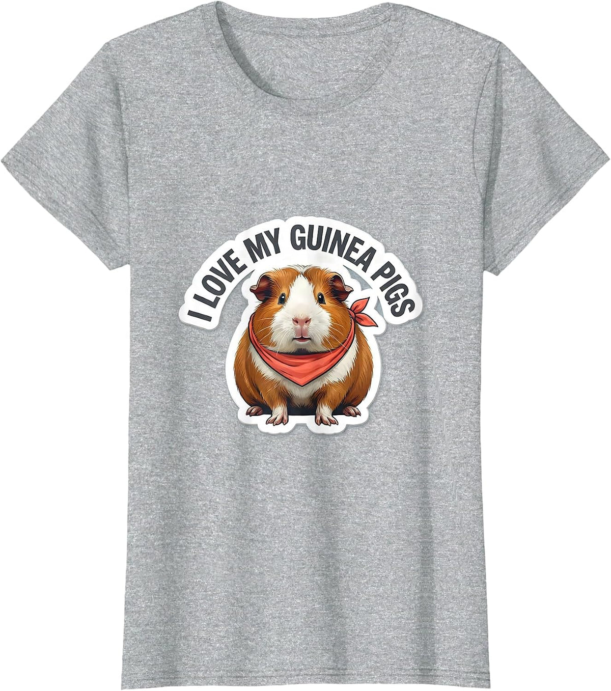 Women's I Love My Guinea Pigs Funny Farm Animal Lover Gift T-Shirt - Heather Grey