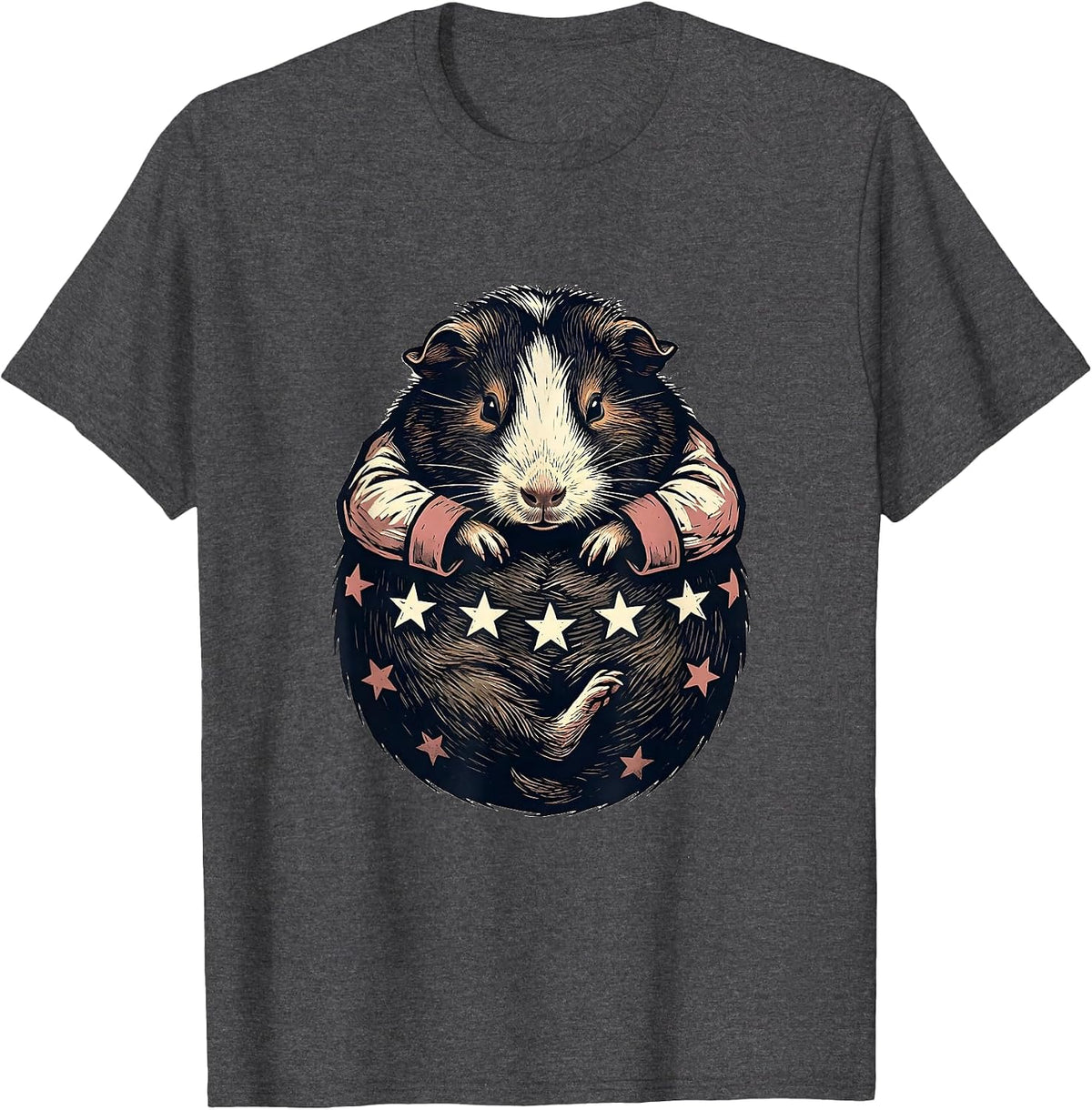 Sleepy Guinea Pig Funny Pajama Pet Lover T-Shirt - Dark Heather Grey