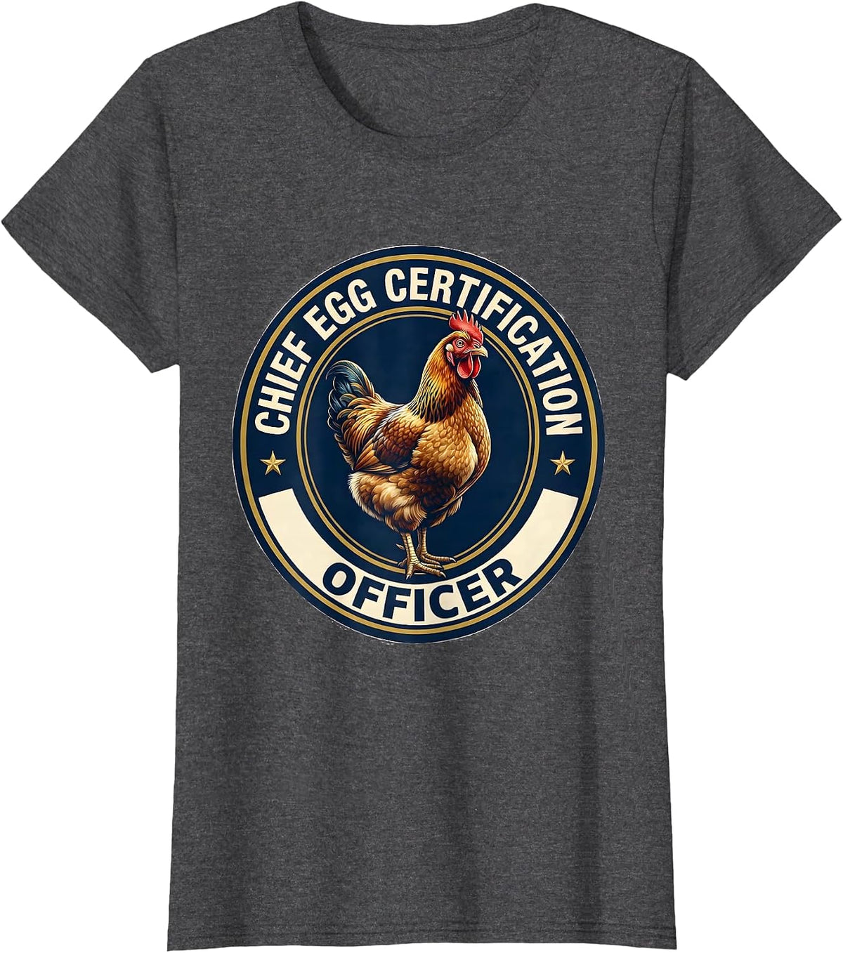 Women's Chief Egg Certification Officer Funny Chicken Lover Farming T-Shirt - Dark Heather Grey