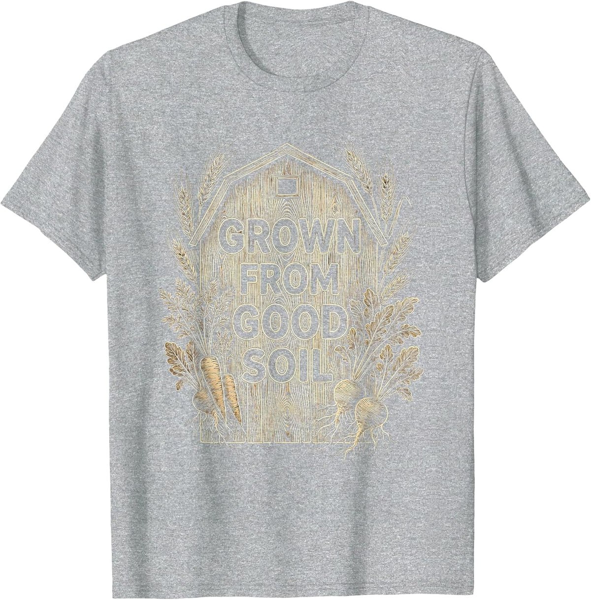 Men's Grown From Good Soil Roots and Heritage Design T-Shirt - Heather Grey