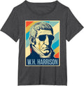 4th of July William Henry Harrison President Retro Patriotic T-Shirt - Dark Heather Grey