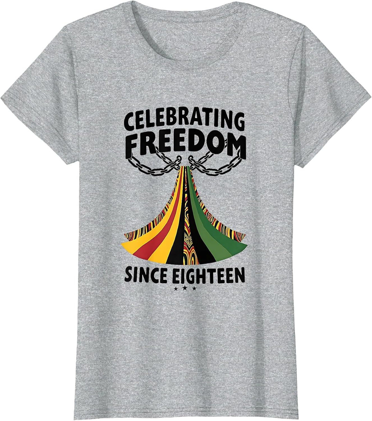 Celebrating Freedom Since Eighteen Juneteenth T-Shirt - Heather Grey