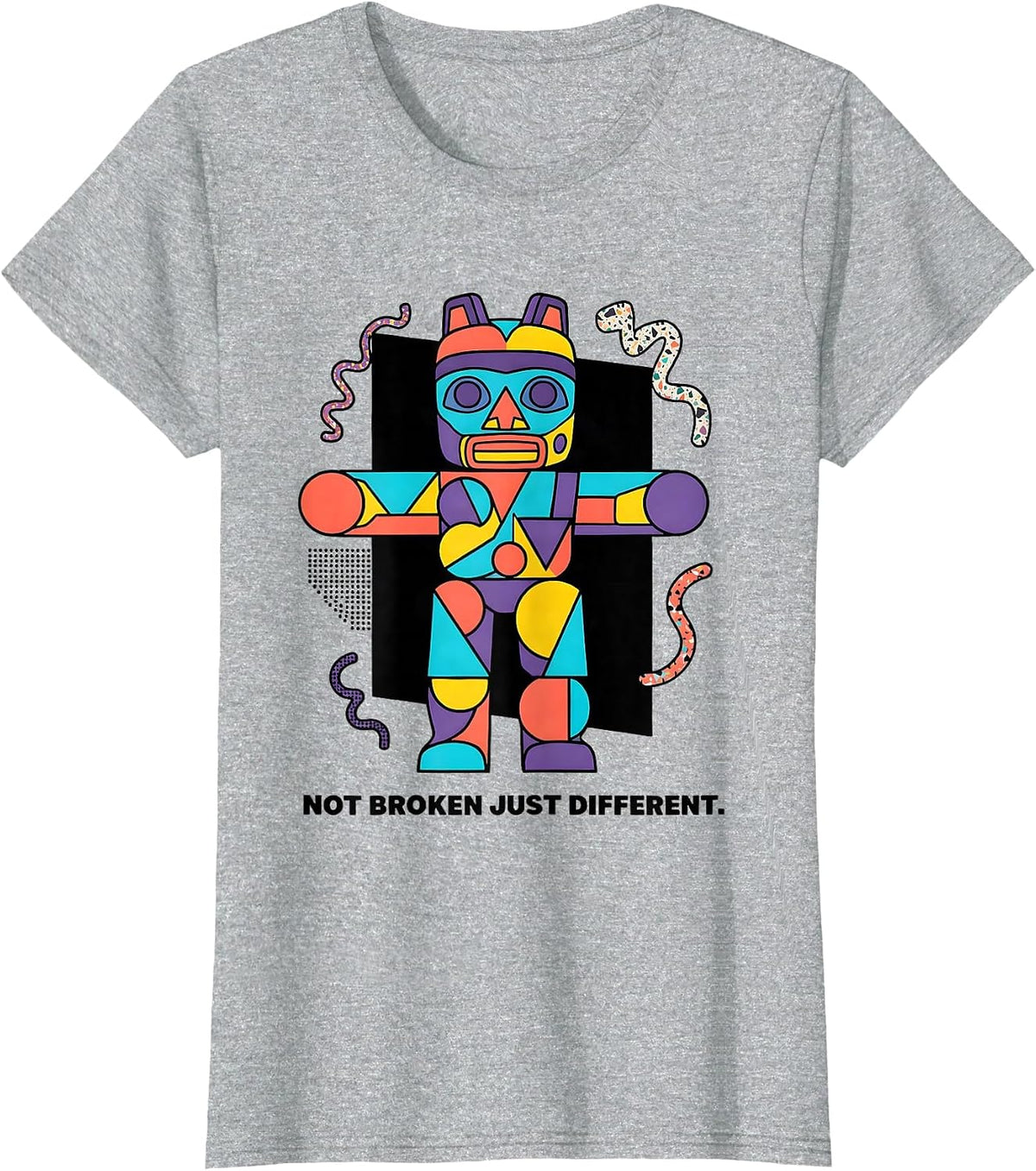 Women's Not Broken Just Different Autism Awareness Design T-Shirt - Heather Grey