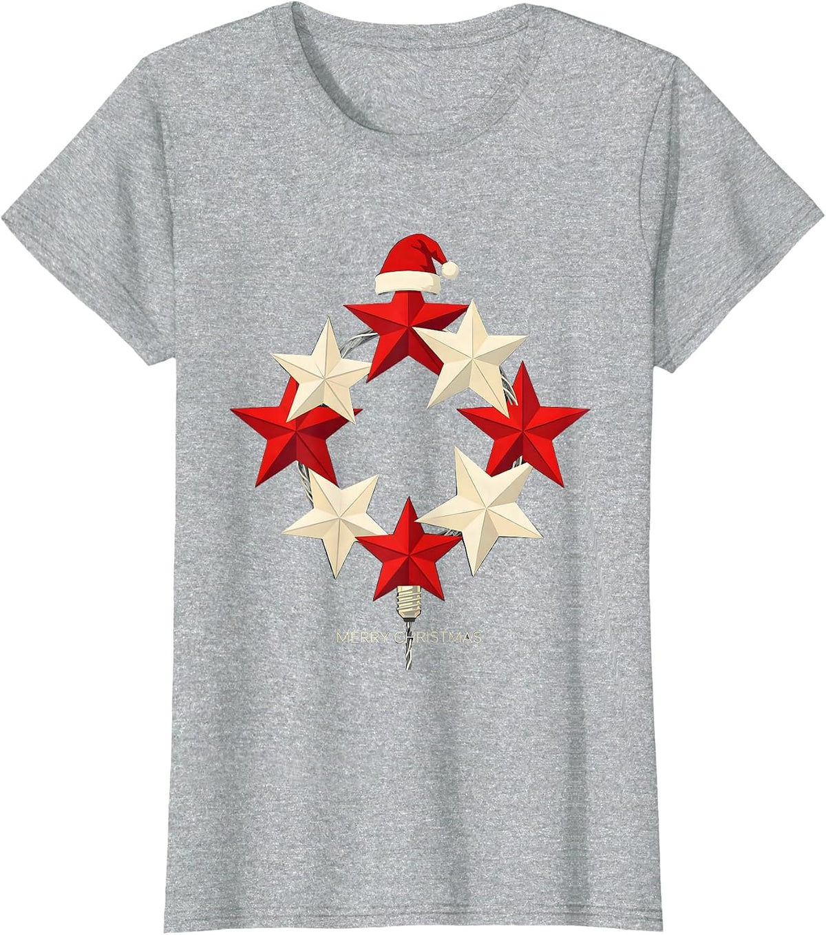 Merry Christmas Santa Hat Family Matching Holiday Pajama Set T-Shirt - Heather Grey