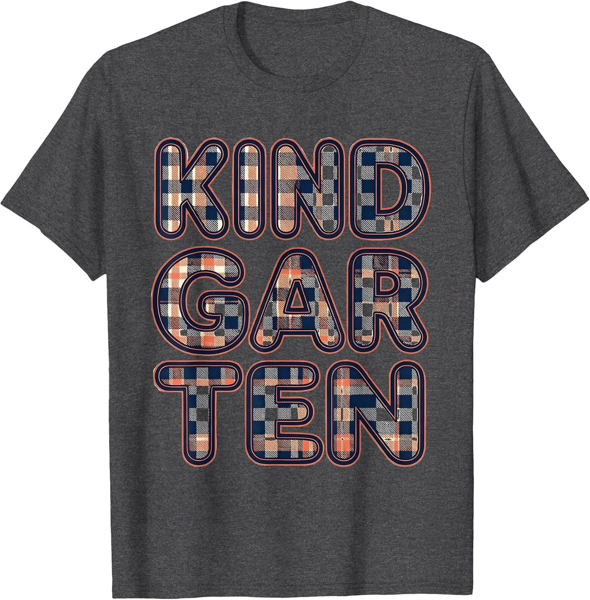 Men's Kindergarten Cheerful Typography Back To School Teacher Gift T-Shirt - Dark Heather Grey