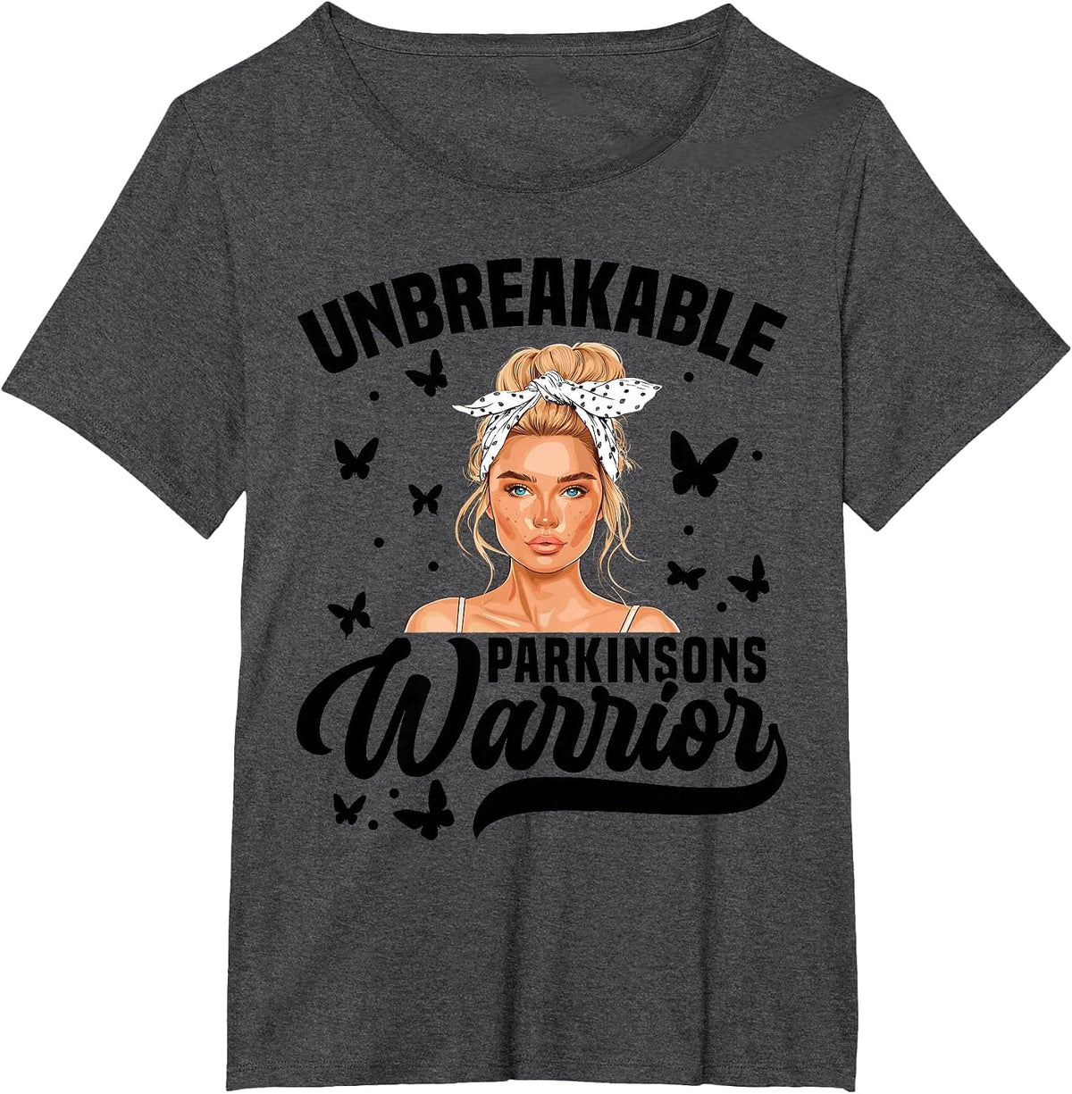 Parkinsons Awareness Unbreakable Women Parkinsons T-Shirt - Dark Heather Grey