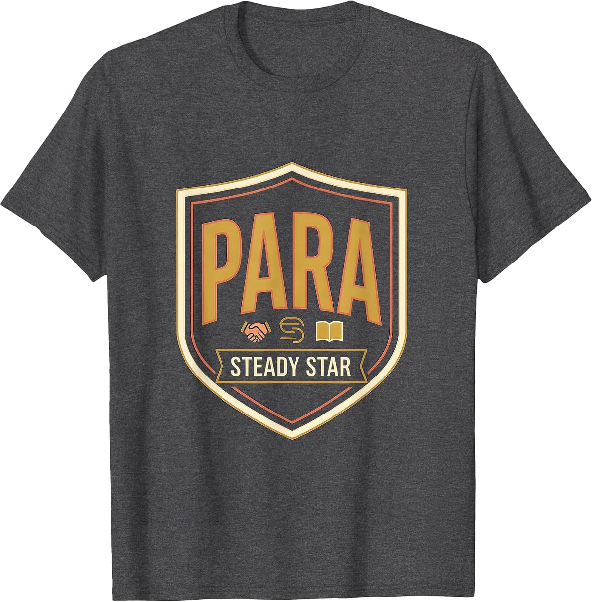 Para Steady Star Emblem Teacher's Aide Appreciation T-Shirt - Dark Heather Grey