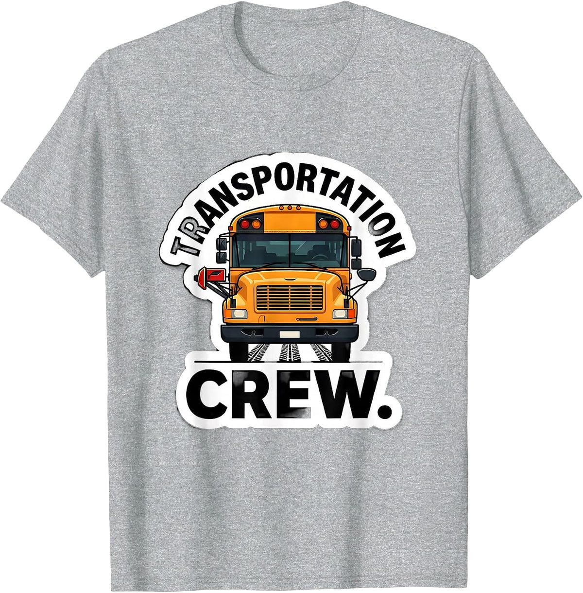 Men's Transportation Crew School Bus Driver Route Work T-Shirt - Heather Grey