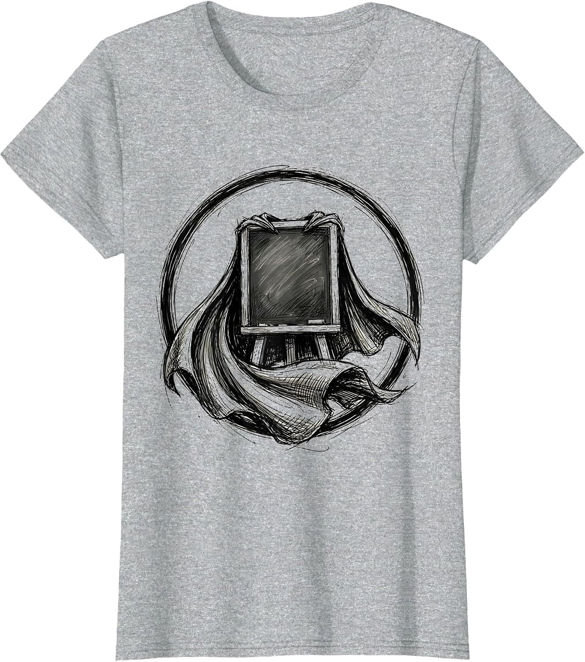 Superhero Sped Teacher Chalkboard Cape Graphic T-Shirt - Heather Grey