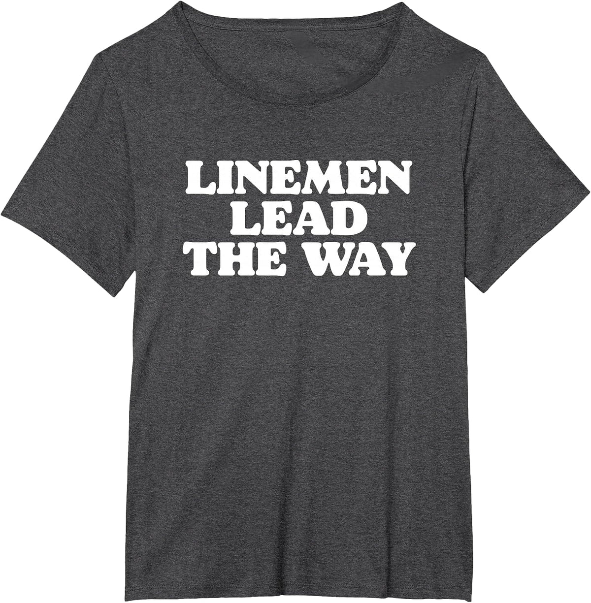 Linemen Lead The Way Offense & Defense Lineman Football T-Shirt - Dark Heather Grey