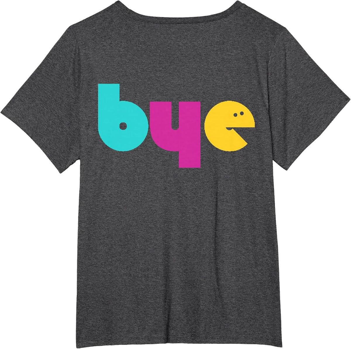 Hi Bye Smile Face Front & Back Design T-Shirt - size chart