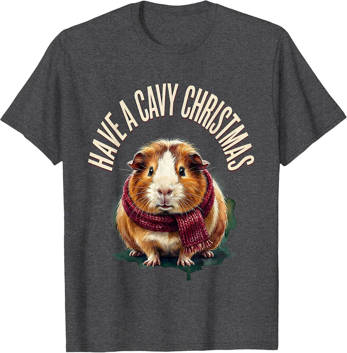 Men's Have A Cavy Christmas Funny Guinea Pig Pet Lover Holiday T-Shirt - Dark Heather Grey