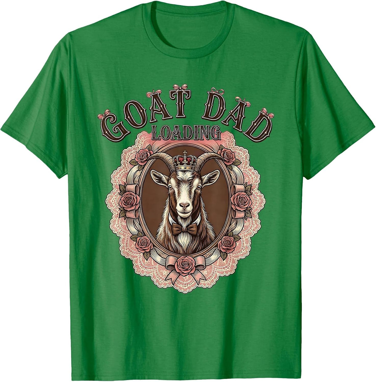 Men's Goat Dad Loading Funny Goat Parent Design T-Shirt - Kelly Green