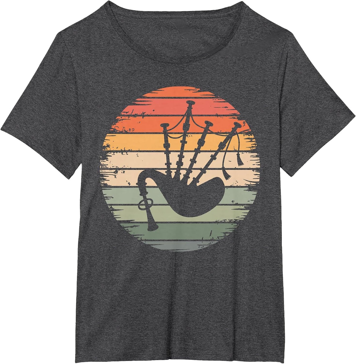 Scottish Bagpipe Art for Men Women Bagpipe Lover Bagpiper T-Shirt - Dark Heather Grey