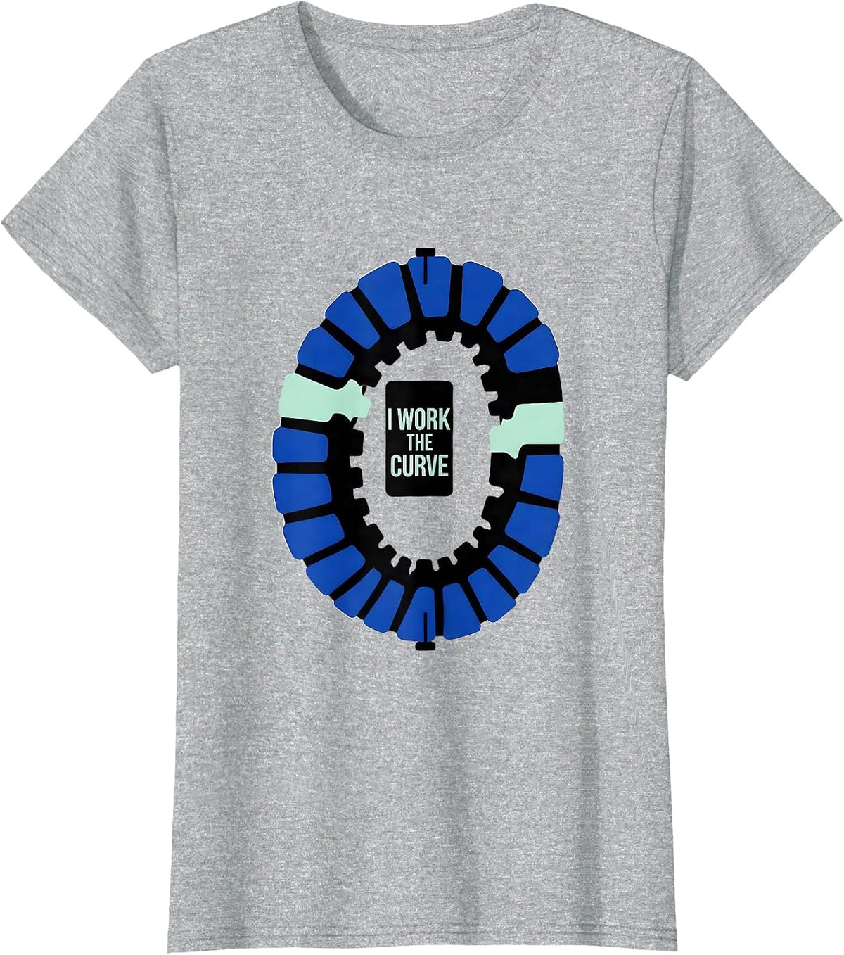 Women's I Work The Curve Hard-Edge Chiropractic Spine Humor T-Shirt - Heather Grey