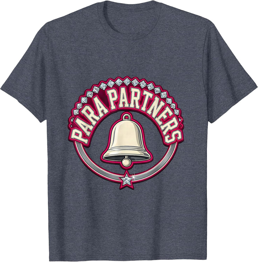 Para Partners Sparkle Varsity Collegiate Paraeducator T-Shirt - Heather Blue