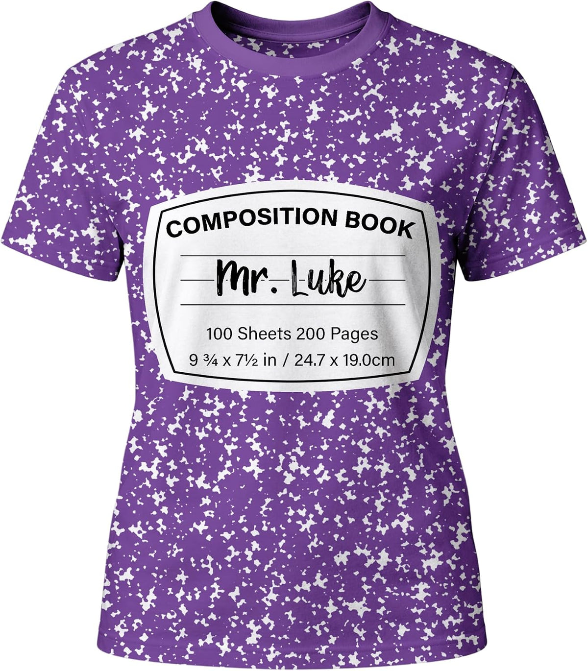 Custom Composition Notebook T-Shirt with Name, Teacher Shirt for Women Men, Teacher Appreciation Gift, Book Lover Tee -