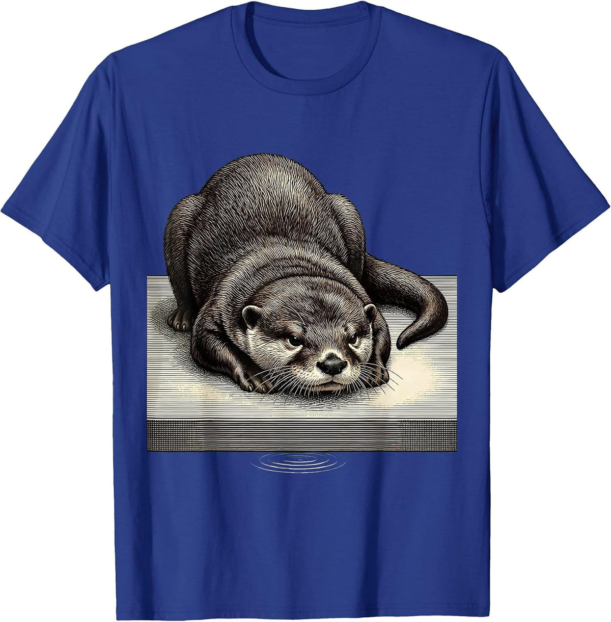 Men's Otter Slumped Crosshatch Funny Otter Lover Gift T-Shirt - Royal Blue