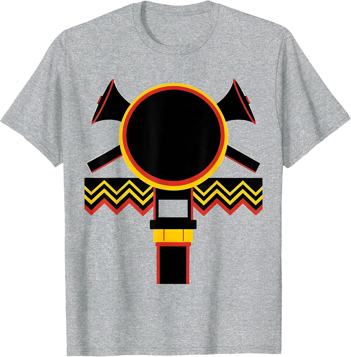 Men's Geometric Firefighter Badge Modernist Fire Department T-Shirt - Heather Grey