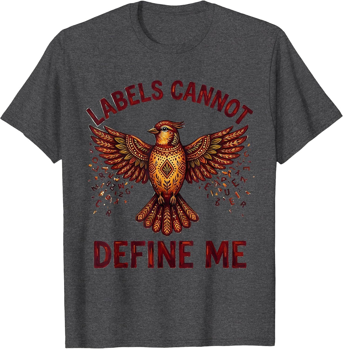 Men's Labels Cannot Define Me Dyslexia Awareness Design T-Shirt - Dark Heather Grey