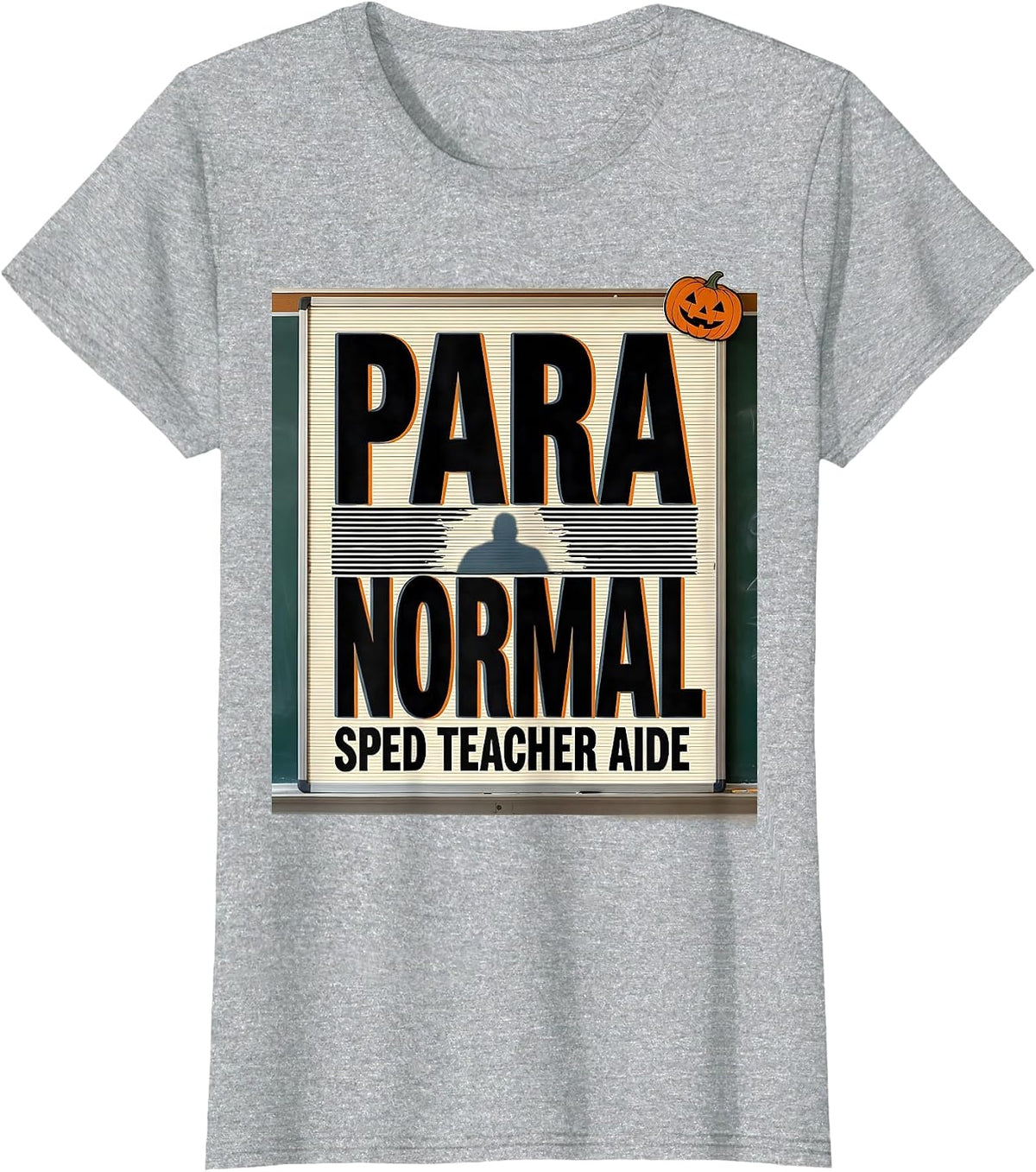 Women's Para Normal SPED Teacher Aide Ghost Halloween T-Shirt - Heather Grey