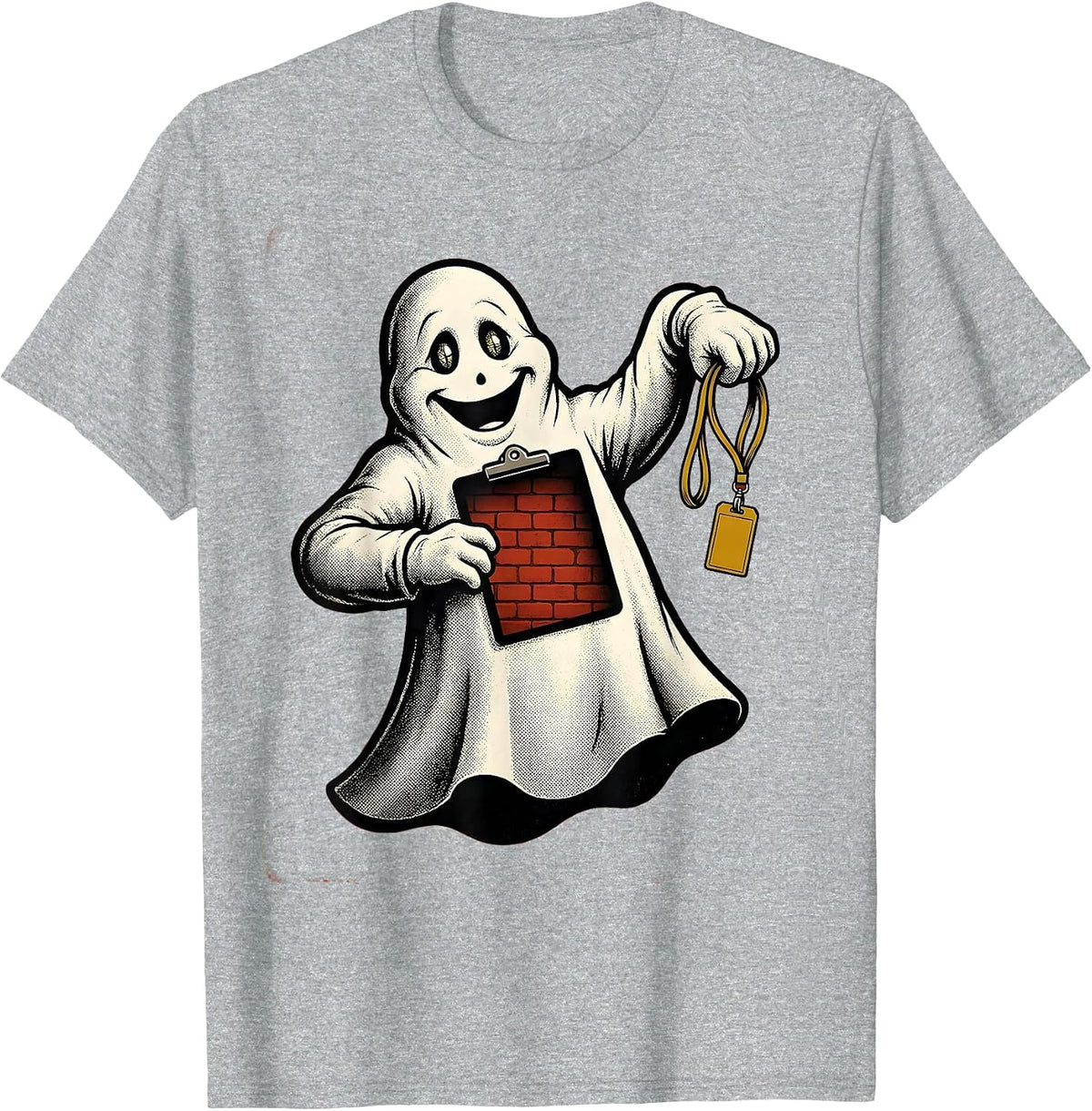 Men's Retro Cartoon Ghost Para Normal Activities SPED Teacher T-Shirt - Heather Grey