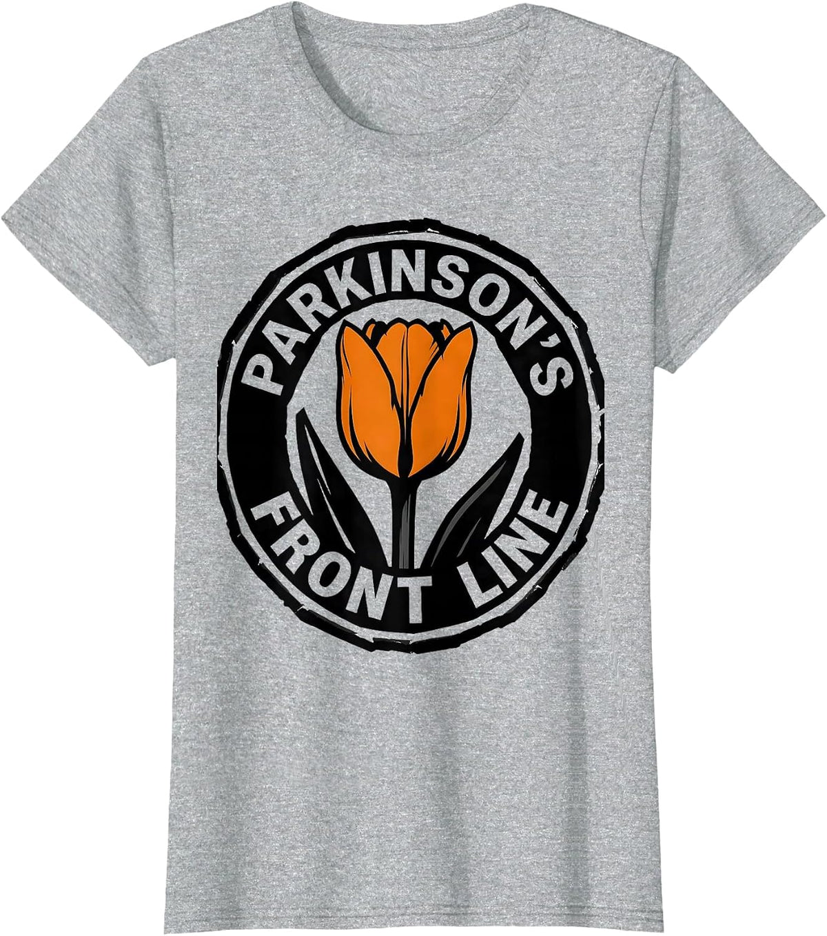Parkinson's Front Line Defiant Humor Cause Awareness Gift T-Shirt - Heather Grey