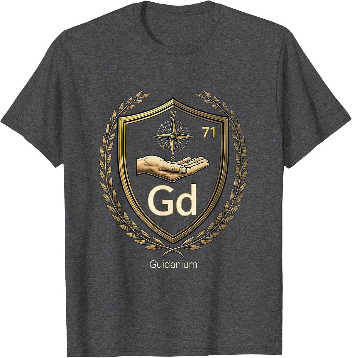 Men's 71 Gd Guidanium Funny Chemistry Element Nerd Gift T-Shirt - Dark Heather Grey