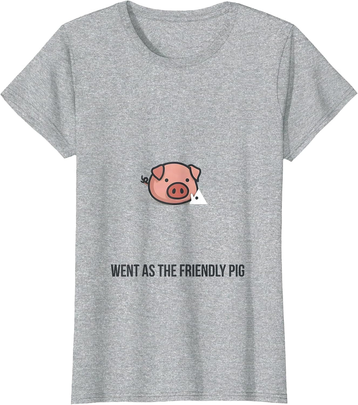 Went As The Friendly Pig Funny Pig Lover Halloween Costume T-Shirt - Heather Grey