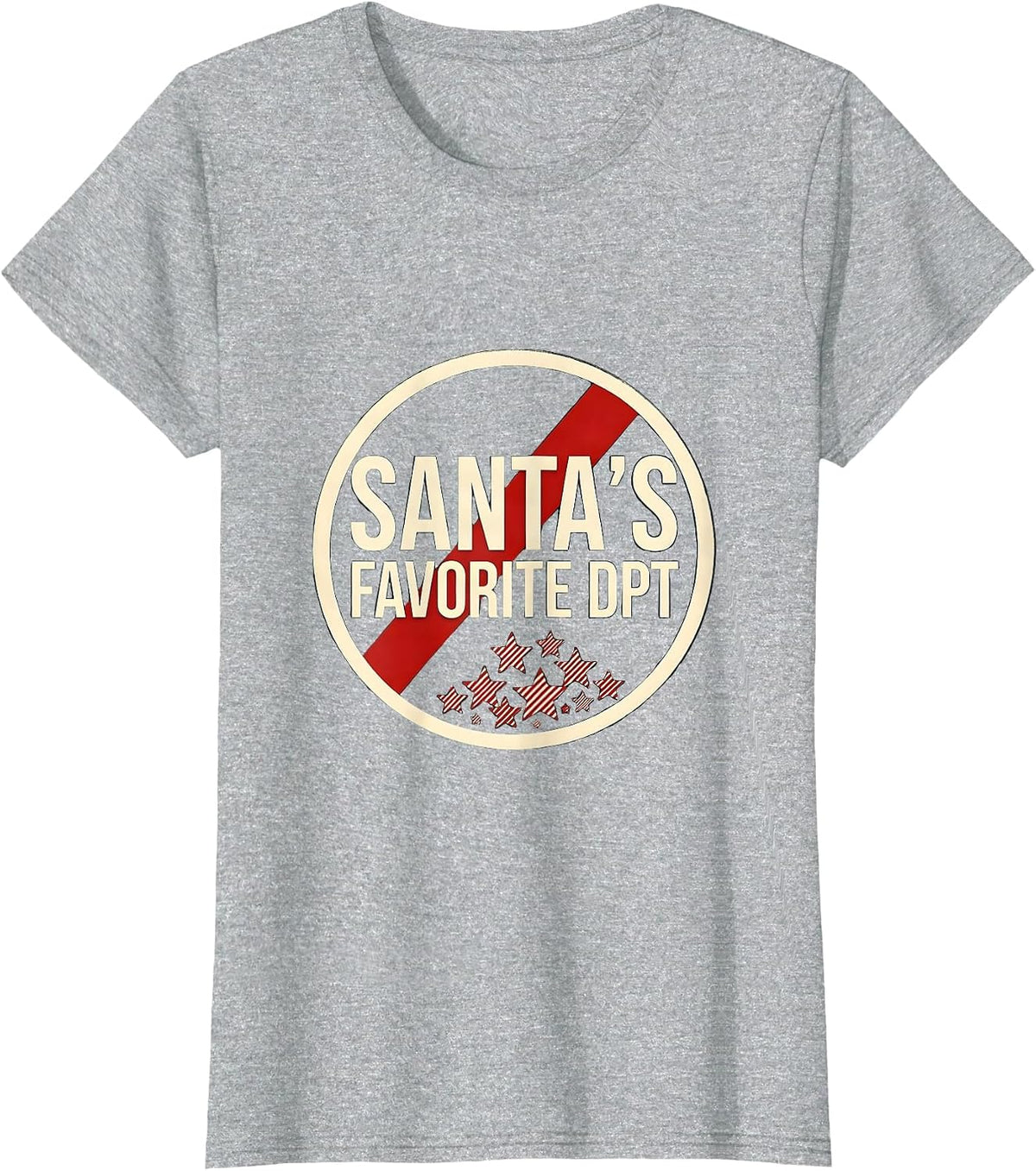 Santa's Favorite DPT Funny Physical Therapist Christmas T-Shirt - Heather Grey