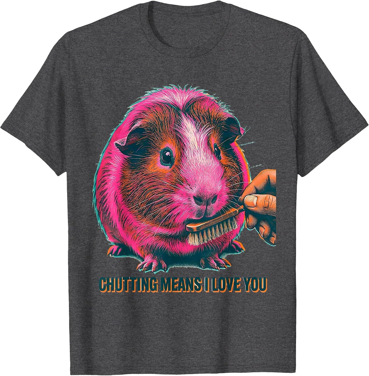 Chutting Means I Love You Funny Guinea Pig Lover Gift T-Shirt - Dark Heather Grey