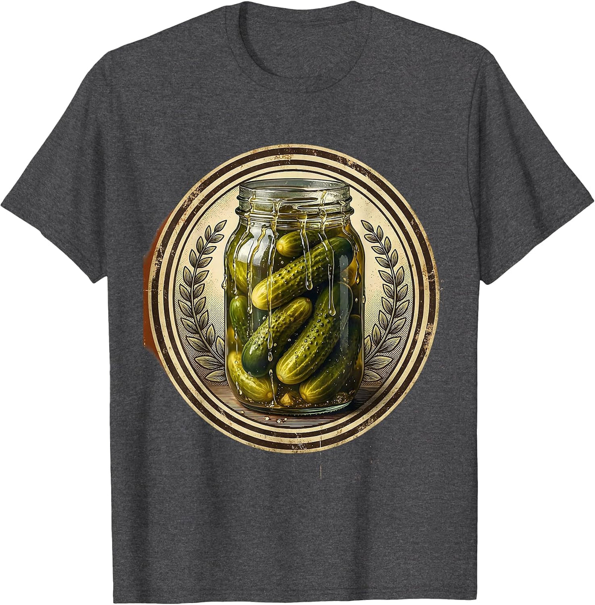 Overflowing Pickle Jar Brine Graphic T-Shirt - Dark Heather Grey